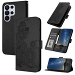 Custodia per telefono in pelle con stampa a fiori di Datura, For Galaxy S26 FE 5G, For Samsung Galaxy S26 Edge 5G, For Samsung Galaxy S26 Ultra 5G