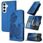 Custodia per telefono in pelle con stampa a fiori di Datura, For Galaxy S26 FE 5G, For Samsung Galaxy S26 Edge 5G, For Samsung Galaxy S26 Ultra 5G