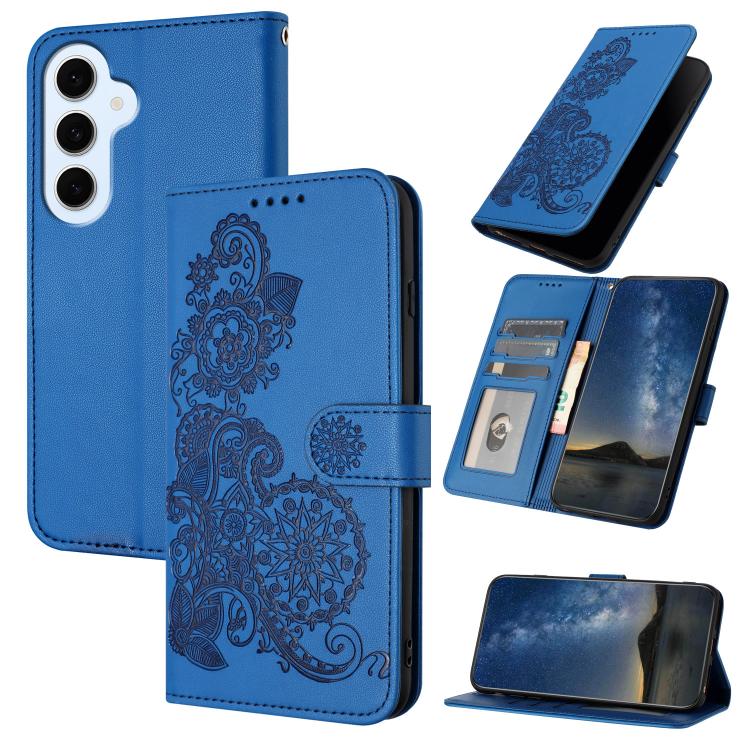 Custodia per telefono in pelle con stampa a fiori di Datura, For Galaxy S26 FE 5G, For Samsung Galaxy S26 Edge 5G, For Samsung Galaxy S26 Ultra 5G