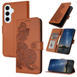 Custodia per telefono in pelle con stampa a fiori di Datura, For Galaxy S26 FE 5G, For Samsung Galaxy S26 Edge 5G, For Samsung Galaxy S26 Ultra 5G