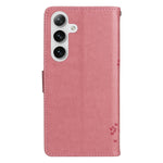 Custodia per telefono in pelle con motivo in rilievo albero e gatto, For Galaxy S25 / S24 5G, For Galaxy S25+ / S24+ 5G