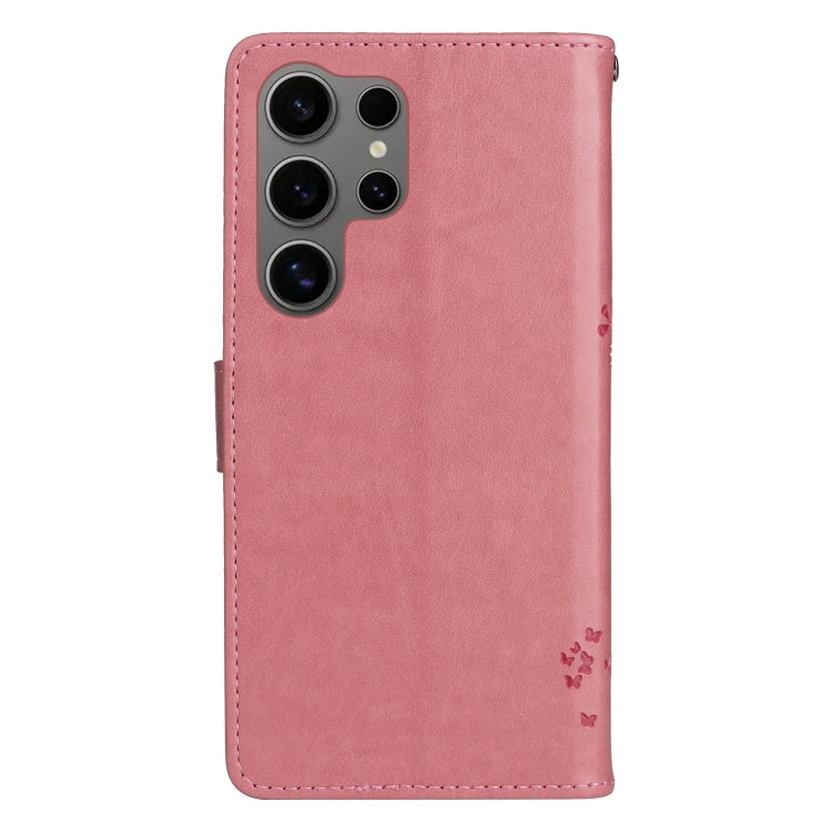 Custodia per telefono in pelle con motivo in rilievo albero e gatto, For Galaxy S25 Ultra 5G