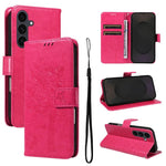 Custodia per telefono in pelle con motivo in rilievo albero e gatto, For Galaxy S26 5G, For Galaxy S25 FE 5G