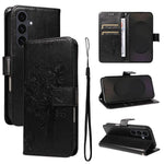 Custodia per telefono in pelle con motivo in rilievo albero e gatto, For Galaxy S26 5G, For Galaxy S25 FE 5G