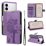 Custodia per telefono in pelle con motivo in rilievo albero e gatto, For Galaxy S26 Edge 5G, For Galaxy S26 Ultra 5G