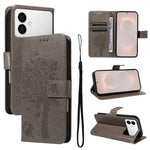 Custodia per telefono in pelle con motivo in rilievo albero e gatto, For Galaxy S26 Edge 5G, For Galaxy S26 Ultra 5G