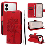 Custodia per telefono in pelle con motivo in rilievo albero e gatto, For Galaxy S26 Edge 5G, For Galaxy S26 Ultra 5G