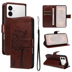 Custodia per telefono in pelle con motivo in rilievo albero e gatto, For Galaxy S26 Edge 5G, For Galaxy S26 Ultra 5G