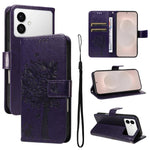 Custodia per telefono in pelle con motivo in rilievo albero e gatto, For Galaxy S26 Edge 5G, For Galaxy S26 Ultra 5G