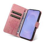 Custodia per telefono in pelle con motivo in rilievo albero e gatto, For Galaxy S26 5G, For Galaxy S25 FE 5G