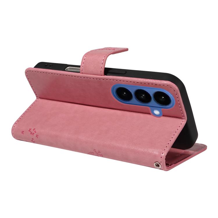 Custodia per telefono in pelle con motivo in rilievo albero e gatto, For Galaxy S26 5G, For Galaxy S25 FE 5G