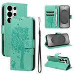 Custodia per telefono in pelle con motivo in rilievo albero e gatto, For Galaxy S26 Edge 5G, For Galaxy S26 Ultra 5G