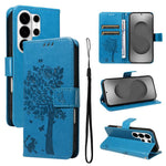 Custodia per telefono in pelle con motivo in rilievo albero e gatto, For Galaxy S26 Edge 5G, For Galaxy S26 Ultra 5G