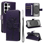 Custodia per telefono in pelle con motivo in rilievo albero e gatto, For Galaxy S26 Edge 5G, For Galaxy S26 Ultra 5G