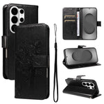 Custodia per telefono in pelle con motivo in rilievo albero e gatto, For Galaxy S26 Edge 5G, For Galaxy S26 Ultra 5G