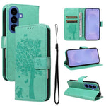 Custodia per telefono in pelle con motivo in rilievo albero e gatto, For Galaxy S26 FE 5G, For Galaxy S26+ 5G