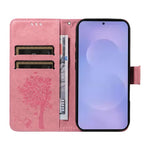Custodia per telefono in pelle con motivo in rilievo albero e gatto, For Galaxy S26 FE 5G, For Galaxy S26+ 5G