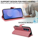 Custodia per telefono in pelle con motivo in rilievo albero e gatto, For Galaxy S26 FE 5G, For Galaxy S26+ 5G