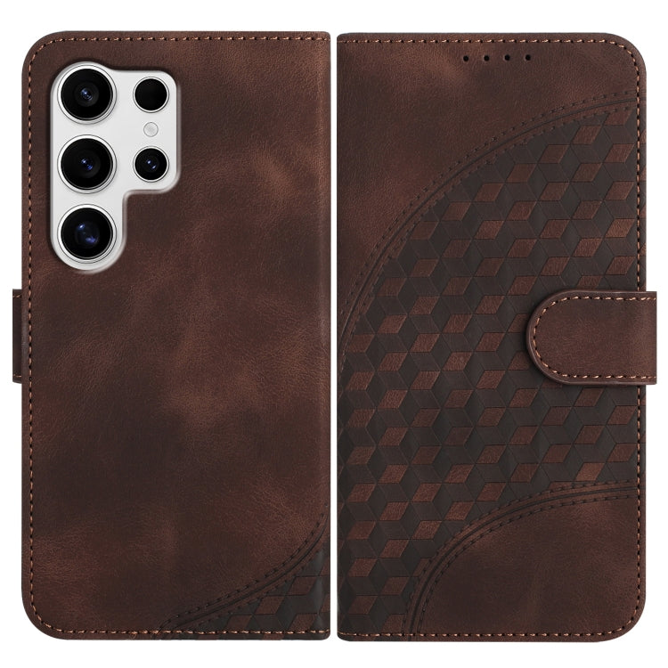 YX0060 Custodia in pelle per telefono con testa di elefante in rilievo e cordino, For Samsung Galaxy S25+ 5G, For Samsung Galaxy S25 Ultra 5G