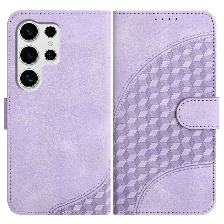 YX0060 Custodia in pelle per telefono con testa di elefante in rilievo e cordino, For Samsung Galaxy S25+ 5G, For Samsung Galaxy S25 Ultra 5G