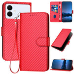 YX0070 Custodia per telefono in pelle con fibbia in fibra di carbonio e cordino, For Galaxy S26 FE 5G, For Samsung Galaxy S26 Edge 5G, For Samsung Galaxy S26 Ultra 5G