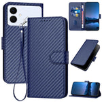 YX0070 Custodia per telefono in pelle con fibbia in fibra di carbonio e cordino, For Galaxy S26 FE 5G, For Samsung Galaxy S26 Edge 5G, For Samsung Galaxy S26 Ultra 5G