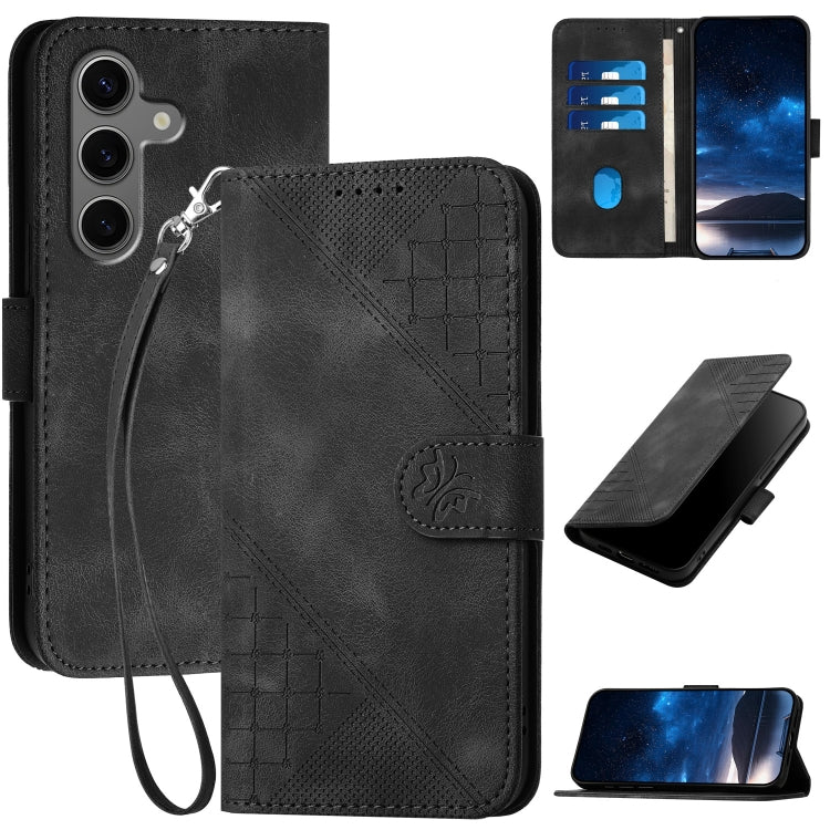 YX0080 Custodia per telefono in pelle con motivo a farfalla in rilievo e cordino, For Samsung Galaxy S25 FE 5G, For Samsung Galaxy S25 5G, For Samsung Galaxy S25+ 5G, For Samsung Galaxy S25 Ultra 5G