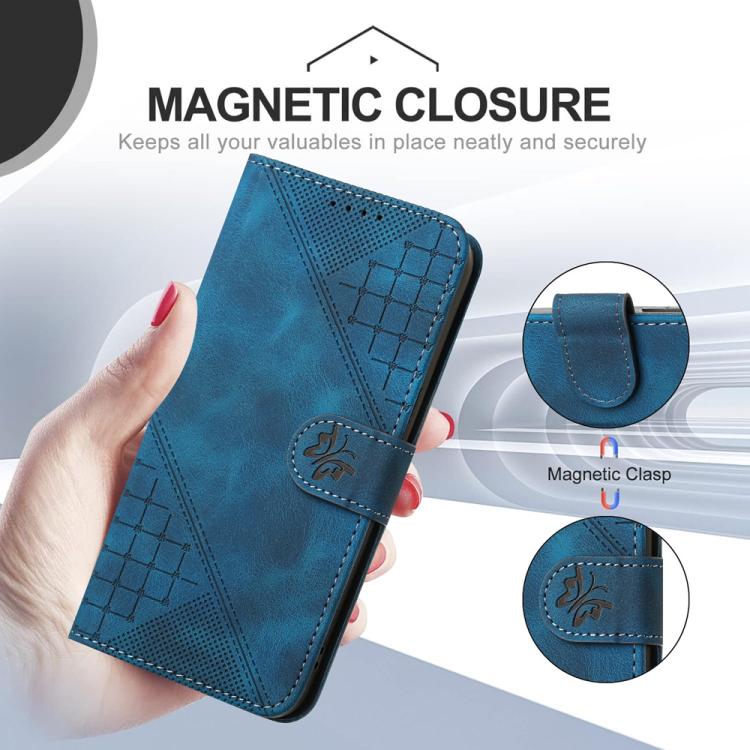 YX0080 Custodia per telefono in pelle con motivo a farfalla in rilievo e cordino, For Galaxy S26 FE 5G, For Samsung Galaxy S26 Edge 5G, For Samsung Galaxy S26 Ultra 5G, For Samsung Galaxy S26 5G