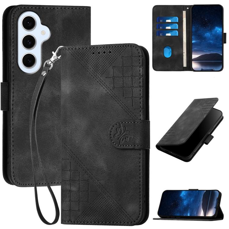 YX0080 Custodia per telefono in pelle con motivo a farfalla in rilievo e cordino, For Galaxy S26 FE 5G, For Samsung Galaxy S26 Edge 5G, For Samsung Galaxy S26 Ultra 5G, For Samsung Galaxy S26 5G