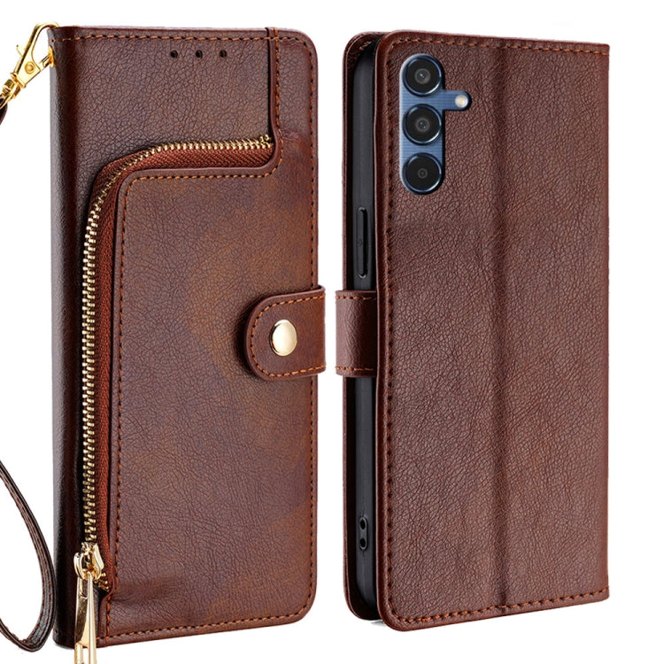Custodia per telefono in pelle con cerniera, For Galaxy A57 5G, For Galaxy A37 5G, For Samsung Galaxy A17 5G, For Samsung Galaxy F06 5G, For Samsung Galaxy M35 5G, For Samsung Galaxy Xcover 7 Pro 5G