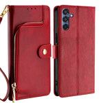 Custodia per telefono in pelle con cerniera, For Galaxy A57 5G, For Galaxy A37 5G, For Samsung Galaxy A17 5G, For Samsung Galaxy F06 5G, For Samsung Galaxy M35 5G, For Samsung Galaxy Xcover 7 Pro 5G