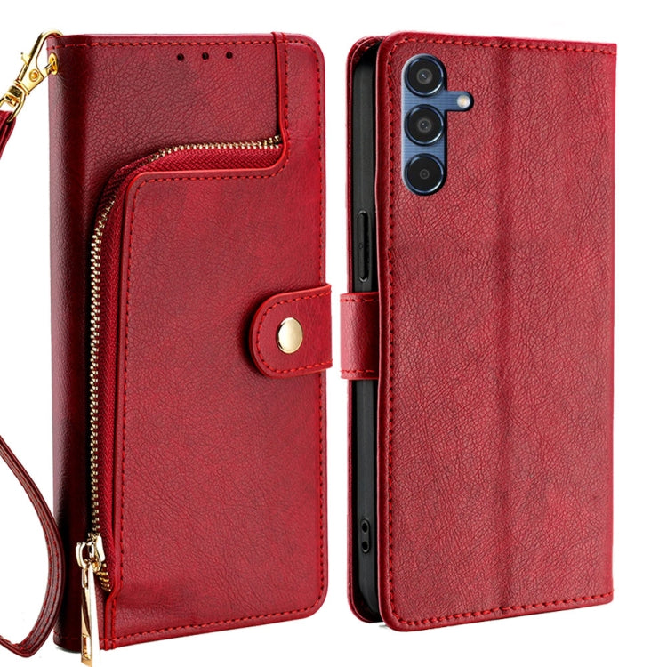 Custodia per telefono in pelle con cerniera, For Galaxy A57 5G, For Galaxy A37 5G, For Samsung Galaxy A17 5G, For Samsung Galaxy F06 5G, For Samsung Galaxy M35 5G, For Samsung Galaxy Xcover 7 Pro 5G