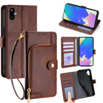 Custodia per telefono in pelle con cerniera, For Galaxy A57 5G, For Galaxy A37 5G, For Samsung Galaxy A17 5G, For Samsung Galaxy F06 5G, For Samsung Galaxy M35 5G, For Samsung Galaxy Xcover 7 Pro 5G