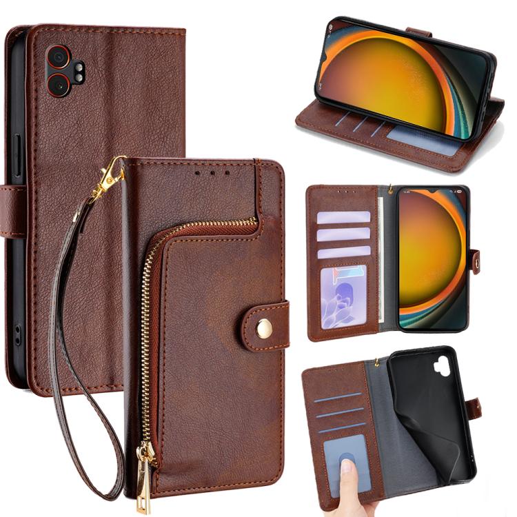 Custodia per telefono in pelle con cerniera, For Galaxy A57 5G, For Galaxy A37 5G, For Samsung Galaxy A17 5G, For Samsung Galaxy F06 5G, For Samsung Galaxy M35 5G, For Samsung Galaxy Xcover 7 Pro 5G