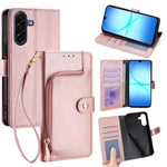 Custodia per telefono in pelle con cerniera, For Galaxy A57 5G, For Galaxy A37 5G, For Samsung Galaxy A17 5G, For Samsung Galaxy F06 5G, For Samsung Galaxy M35 5G, For Samsung Galaxy Xcover 7 Pro 5G
