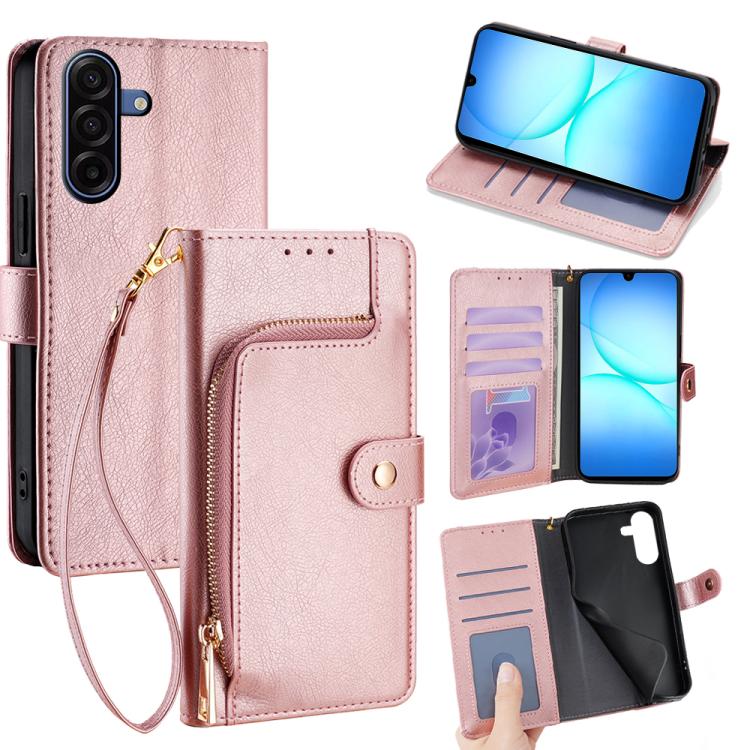 Custodia per telefono in pelle con cerniera, For Galaxy A57 5G, For Galaxy A37 5G, For Samsung Galaxy A17 5G, For Samsung Galaxy F06 5G, For Samsung Galaxy M35 5G, For Samsung Galaxy Xcover 7 Pro 5G