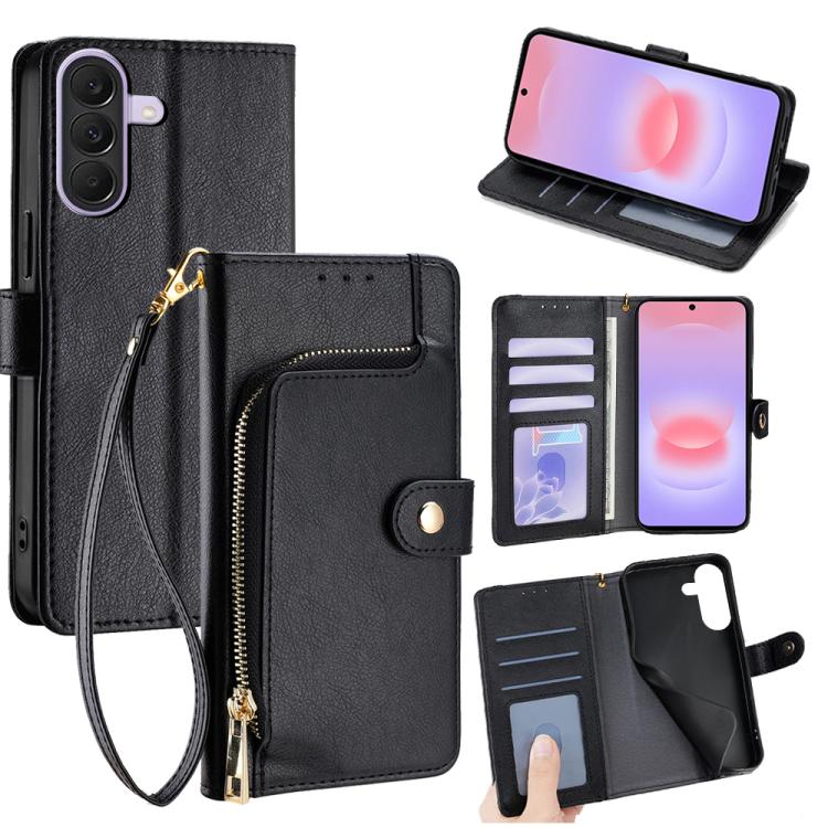 Custodia per telefono in pelle con cerniera, For Galaxy A57 5G, For Galaxy A37 5G, For Samsung Galaxy A17 5G, For Samsung Galaxy F06 5G, For Samsung Galaxy M35 5G, For Samsung Galaxy Xcover 7 Pro 5G