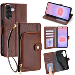 Custodia per telefono in pelle con cerniera, For Galaxy A57 5G, For Galaxy A37 5G, For Samsung Galaxy A17 5G, For Samsung Galaxy F06 5G, For Samsung Galaxy M35 5G, For Samsung Galaxy Xcover 7 Pro 5G