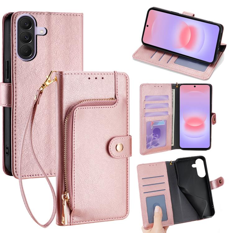 Custodia per telefono in pelle con cerniera, For Galaxy A57 5G, For Galaxy A37 5G, For Samsung Galaxy A17 5G, For Samsung Galaxy F06 5G, For Samsung Galaxy M35 5G, For Samsung Galaxy Xcover 7 Pro 5G