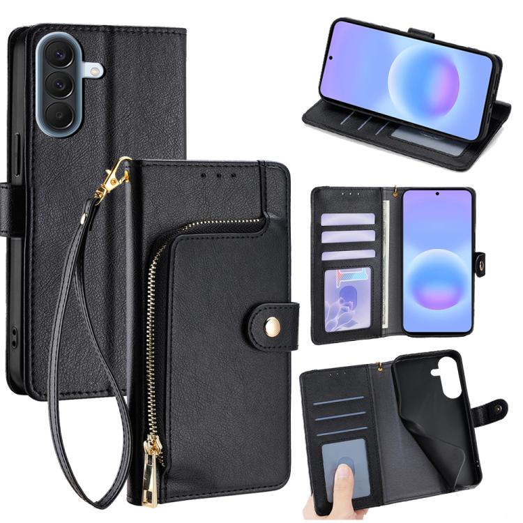 Custodia per telefono in pelle con cerniera, For Galaxy A57 5G, For Galaxy A37 5G, For Samsung Galaxy A17 5G, For Samsung Galaxy F06 5G, For Samsung Galaxy M35 5G, For Samsung Galaxy Xcover 7 Pro 5G