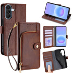 Custodia per telefono in pelle con cerniera, For Galaxy A57 5G, For Galaxy A37 5G, For Samsung Galaxy A17 5G, For Samsung Galaxy F06 5G, For Samsung Galaxy M35 5G, For Samsung Galaxy Xcover 7 Pro 5G