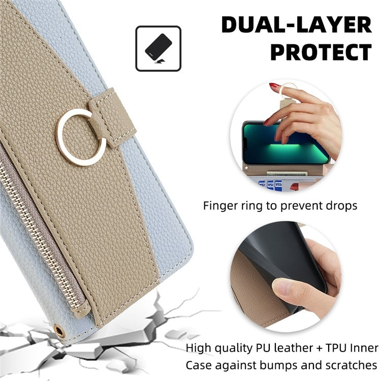 Custodia per telefono in pelle con texture Litchi a tracolla, For Samsung Galaxy M35 5G, For Samsung Galaxy Xcover 7 Pro 5G