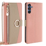 Custodia per telefono in pelle con texture Litchi a tracolla, For Samsung Galaxy M35 5G, For Samsung Galaxy Xcover 7 Pro 5G