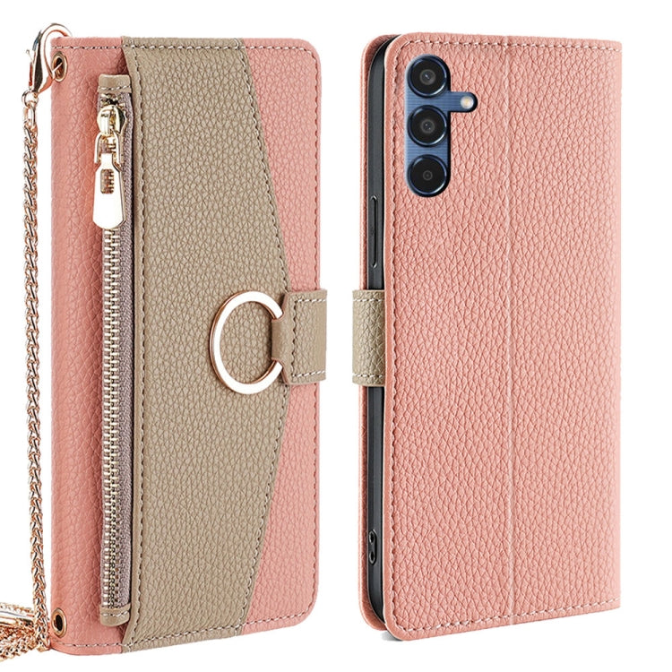 Custodia per telefono in pelle con texture Litchi a tracolla, For Samsung Galaxy M35 5G, For Samsung Galaxy Xcover 7 Pro 5G