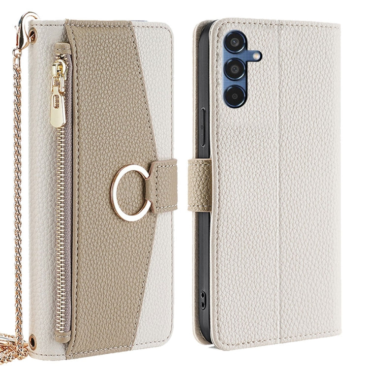 Custodia per telefono in pelle con texture Litchi a tracolla, For Samsung Galaxy M35 5G, For Samsung Galaxy Xcover 7 Pro 5G