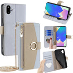 Custodia per telefono in pelle con texture Litchi a tracolla, For Galaxy A57 5G, For Galaxy A37 5G, For Samsung Galaxy A17 5G, For Samsung Galaxy F06 5G