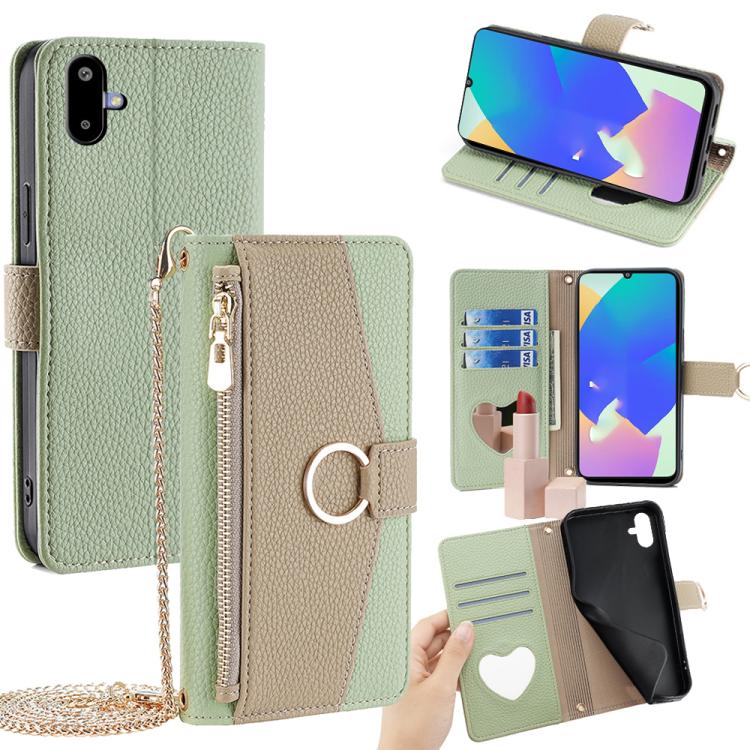 Custodia per telefono in pelle con texture Litchi a tracolla, For Galaxy A57 5G, For Galaxy A37 5G, For Samsung Galaxy A17 5G, For Samsung Galaxy F06 5G