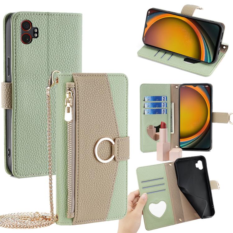 Custodia per telefono in pelle con texture Litchi a tracolla, For Samsung Galaxy M35 5G, For Samsung Galaxy Xcover 7 Pro 5G