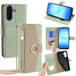Custodia per telefono in pelle con texture Litchi a tracolla, For Galaxy A57 5G, For Galaxy A37 5G, For Samsung Galaxy A17 5G, For Samsung Galaxy F06 5G