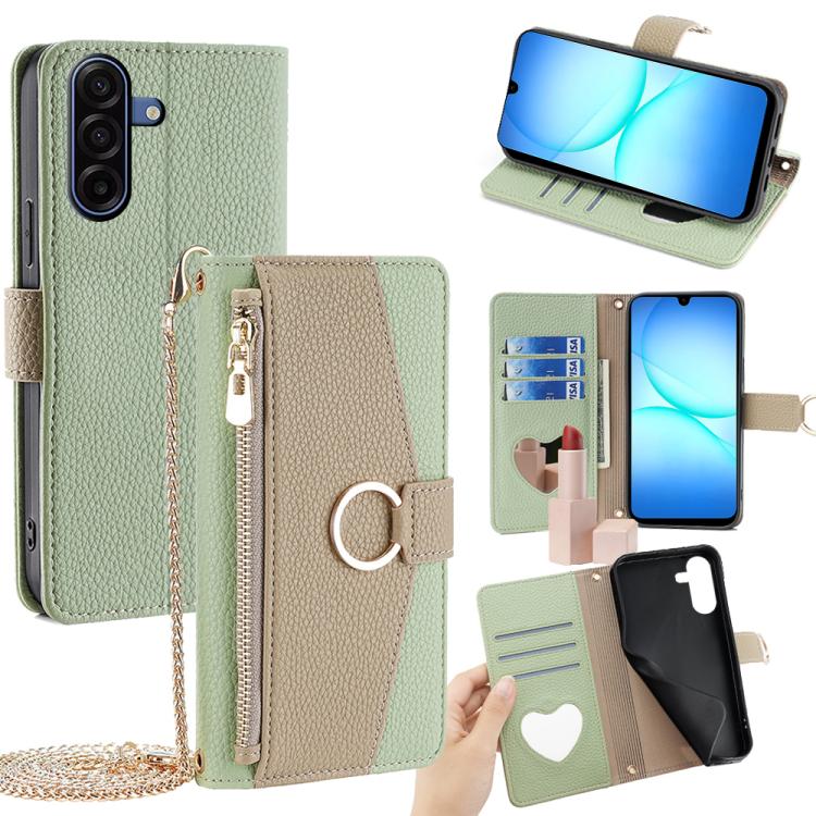 Custodia per telefono in pelle con texture Litchi a tracolla, For Galaxy A57 5G, For Galaxy A37 5G, For Samsung Galaxy A17 5G, For Samsung Galaxy F06 5G